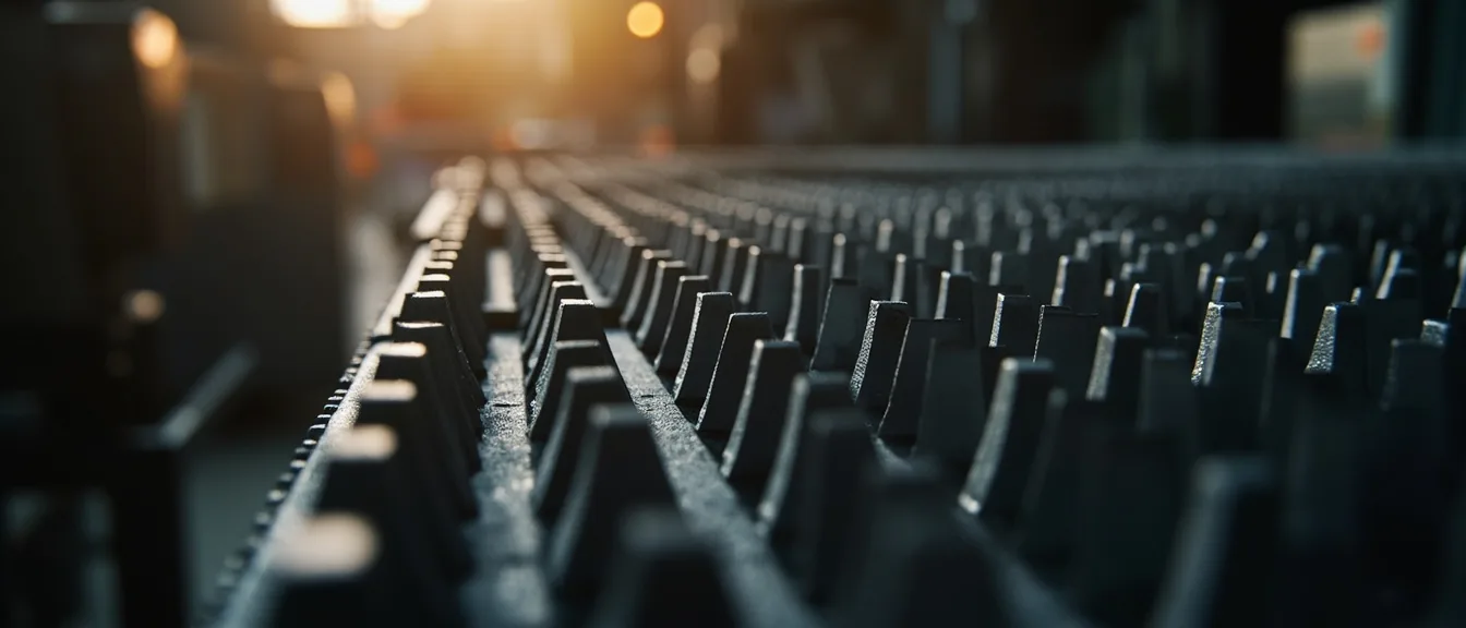 Rows of sintered tungsten carbide parts laid out in trays